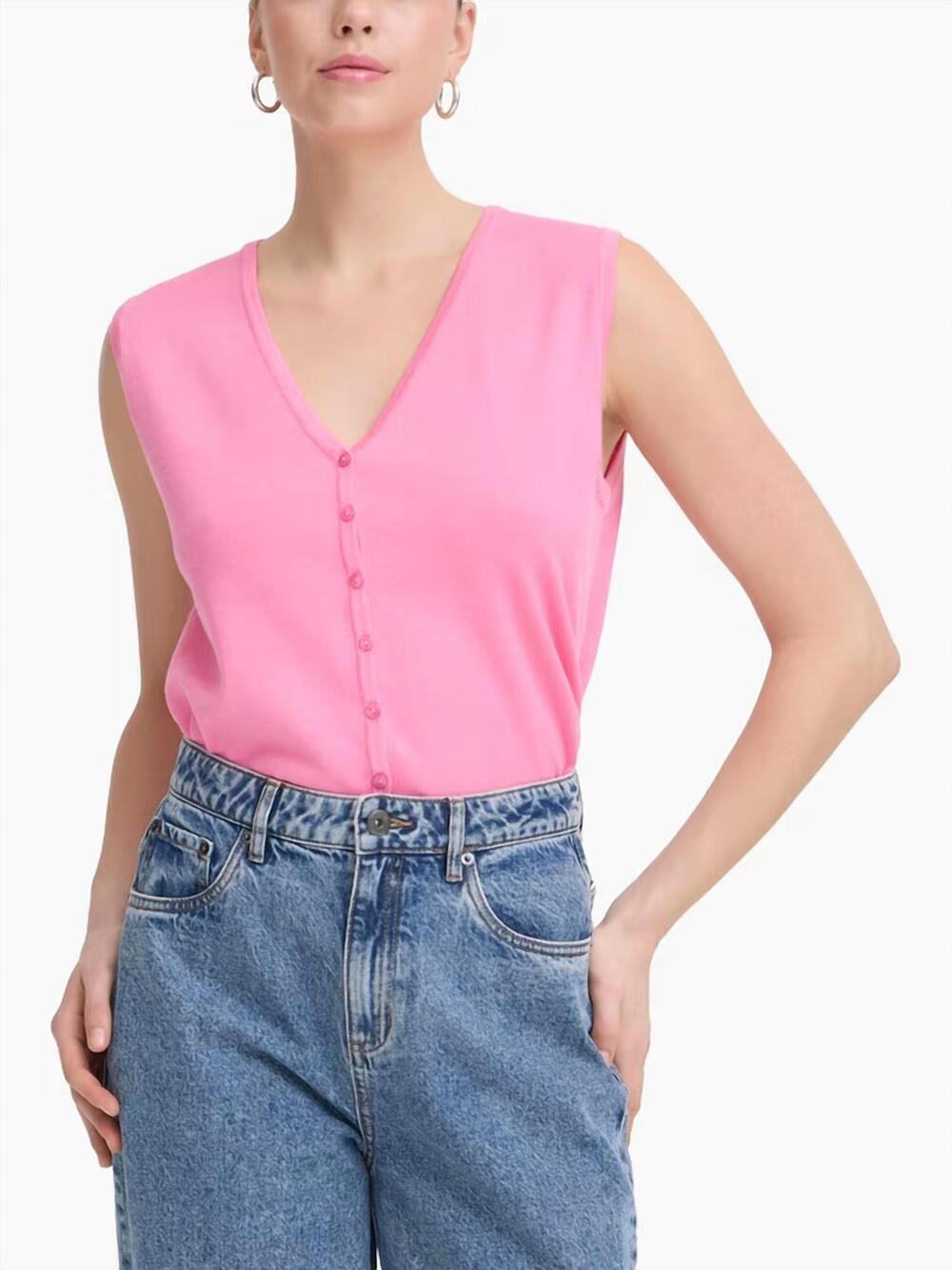 NEW ICHI luls sleeveless cardigan in wild orchid